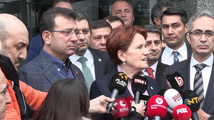Akşener UYGUN Parti İstanbul vilayet binası önünde açıklama yaptı