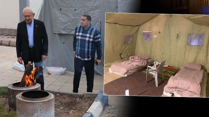 CHP önderi Kılıçdaroğlu'nun geceyi geçirdiği çadır görüntülendi