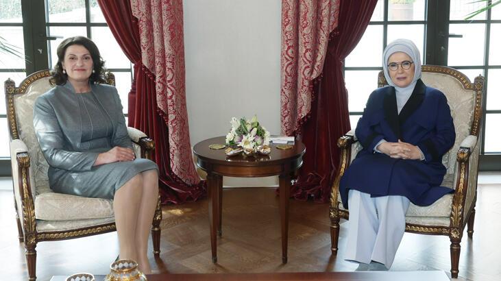 Emine Erdoğan, Litvanya Devlet Lideri'nin eşi ile görüştü