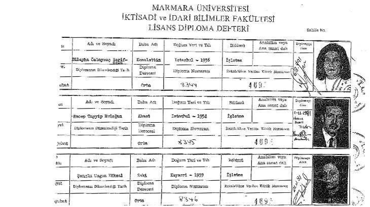 İşte Cumhurbaşkanı Erdoğan'ın üniversite dokümanları