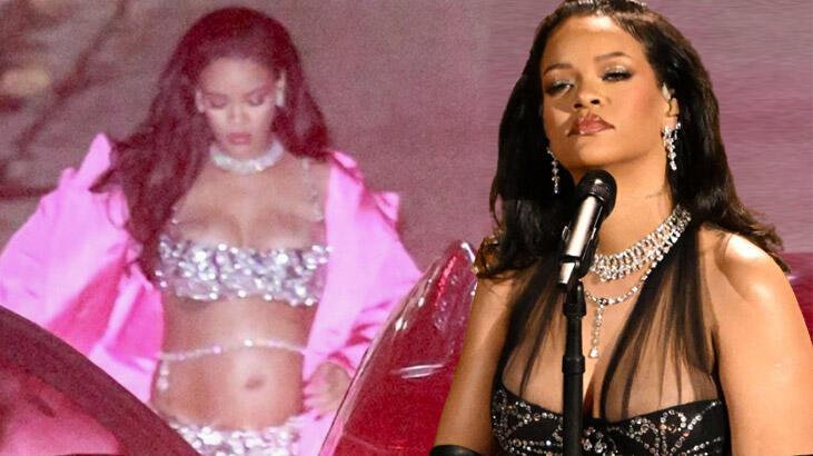 Rihanna büyüyen karnıyla Oscar partisine katıldı! Aksesuarının pahası dudak uçuklattı