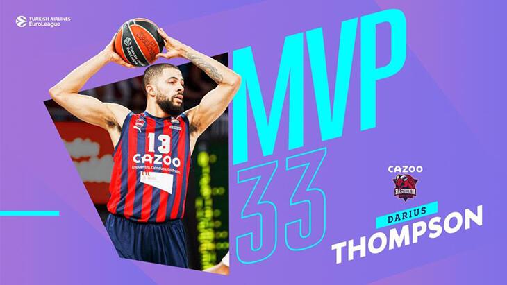 Euroleague'de 33. haftanın MVP'si Darius Thompson