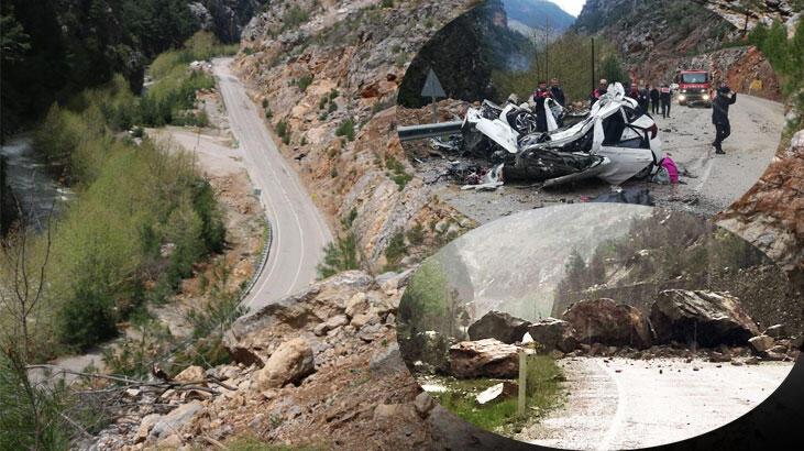 Adana'da 4 öğretmenin öldüğü bölgede yola tekrar kaya düştü