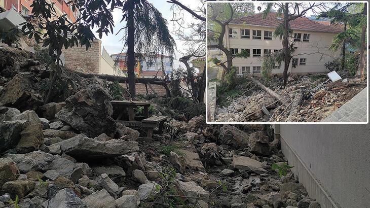 Beyoğlu'nda istinat duvar çöktü: 3 bina boşaltılarak mühürlendi