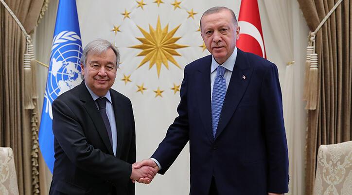 Cumhurbaşkanı Erdoğan, Guterres ile telefonda görüştü.