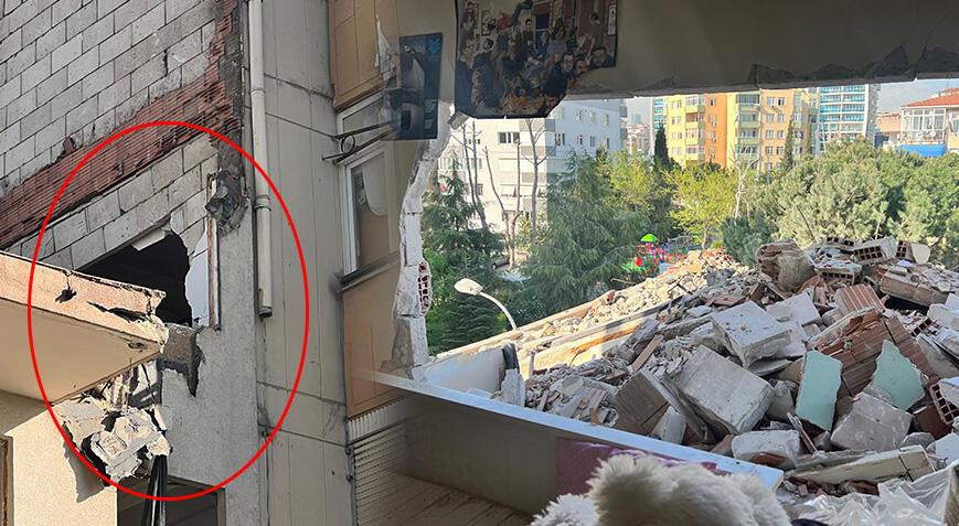 Kartal'da kaygı dolu anlar! Yıkım sırasında bitişik binadaki dairenin duvarı delindi