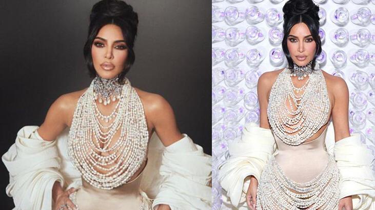 Kim Kardashian'ın Met Gala'daki elbisesi için kullanılan inci sayısı şaşırttı!