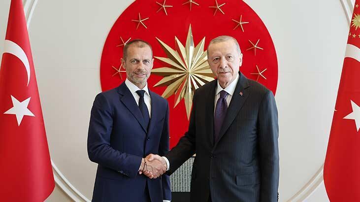 Cumhurbaşkanı Erdoğan UEFA Lideri Ceferin ile görüştü