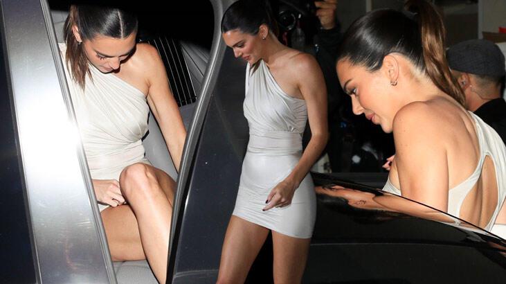 Kendall Jenner'ın küçük elbisesiyle sıkıntı anları!