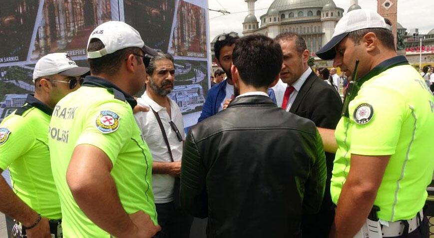 Taksim’de oburlarının görüntülerini çeken şahıs yakalandı