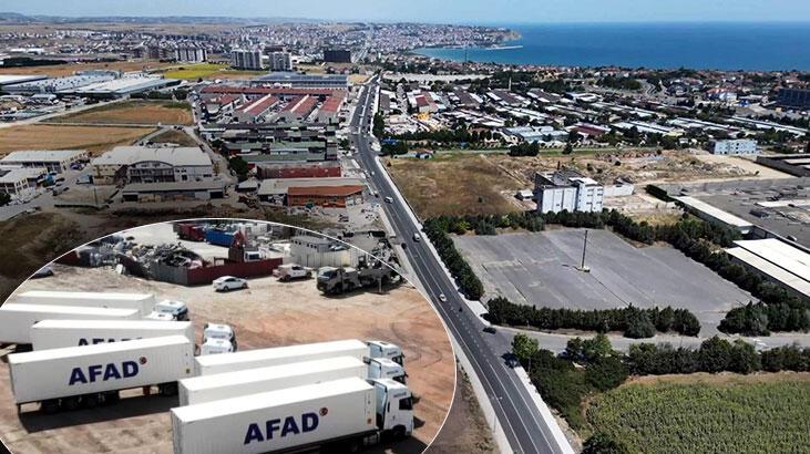 AFAD Silivri'de oluşturulan merkeze konteyner depolamaya başladı