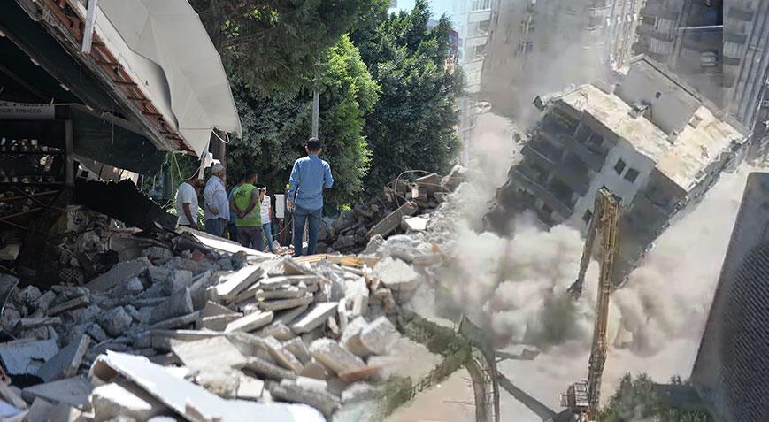 Ağır hasarlı bina, yıkım sırasında çöktü! Ziyan tam 1 milyon lira