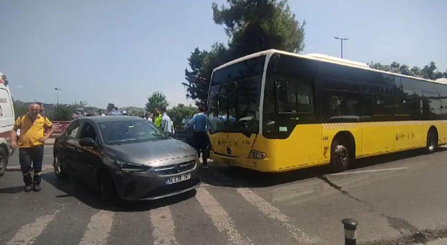 Beşiktaş’ta araba iett otobüsüne çarptı! 6 kişi yaralandı