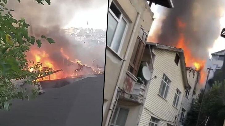 Beykoz'da bina alev alev yandı
