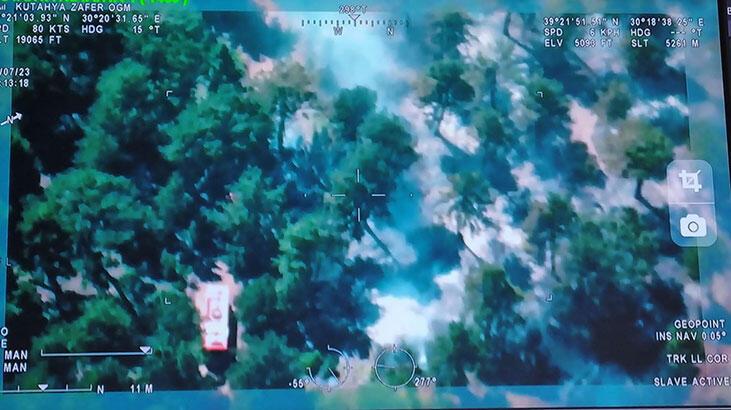 Kütahya'da orman yangını, insansız hava aracı ile tespit edildi
