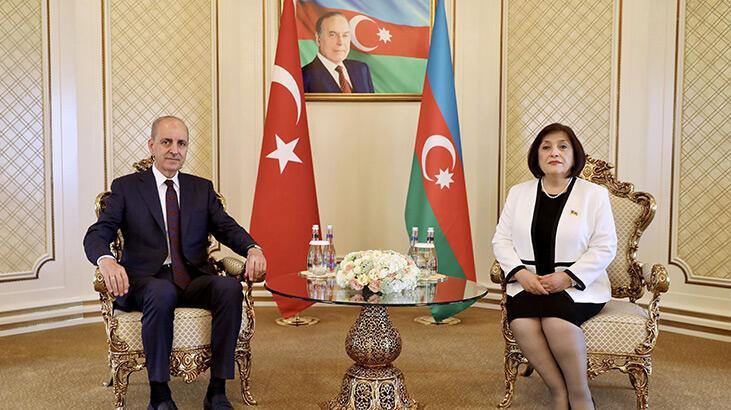 TBMM Lideri Kurtulmuş, Azerbaycan Ulusal Meclisi Lideri Gafarova ile görüştü