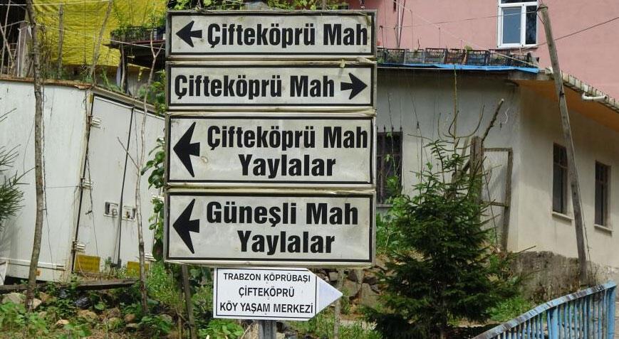 Trabzon'da şaşırtan tabela! Bu mahalleye gelen ne istikamete gideceğini şaşırıyor