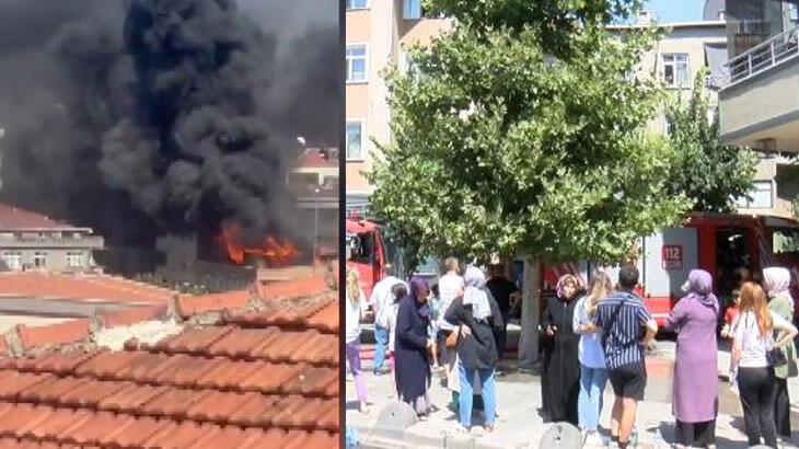 İstanbul'da mahalleyi sokağa döken yangın