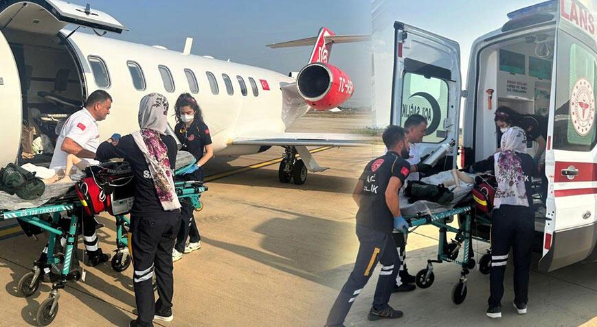 Şanlıurfa'da entübe edilen çocuk, ambulans uçakla Bursa'ya sevk edildi