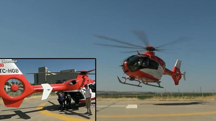 Diyarbakır'da ambulans helikopter kalp krizi geçiren hasta için havalandı