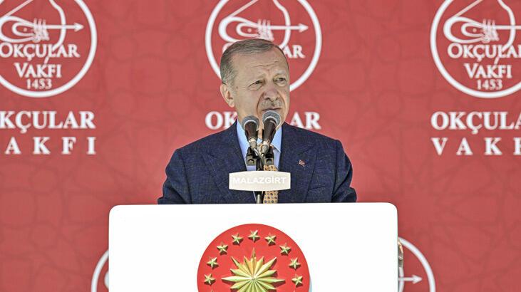 Erdoğan'dan Malazgirt Zaferi iletisi:Verdiğimiz şu manzaralar tüm hevesleri kursaklarda bırakıyor