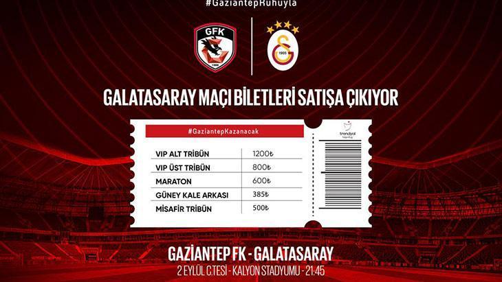 Gaziantep FK - Galatasaray maçı biletleri satışta