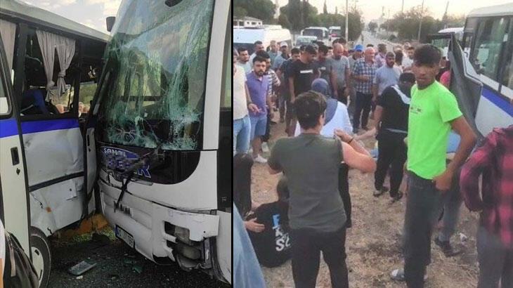 Yolcu otobüsü ile emekçi servis midibüsü çarpıştı: 11 yaralı